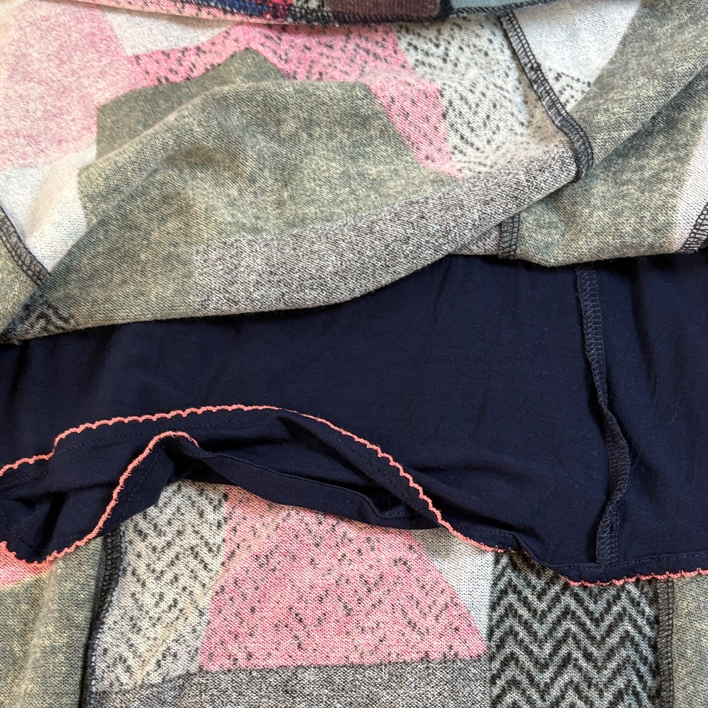 Multicolor Patchwork A-Line Wool Blend Skirt - image 6